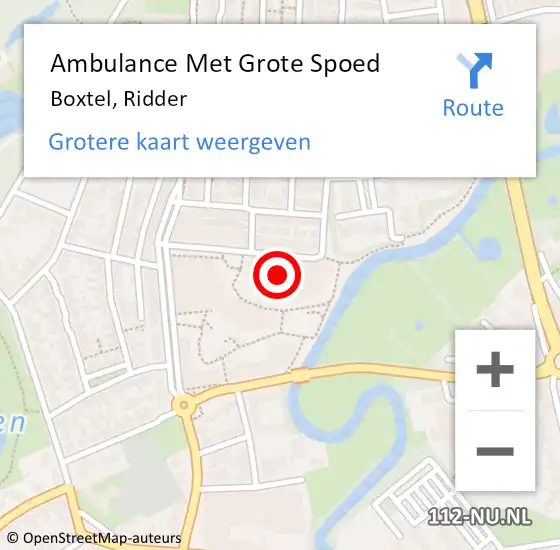 Locatie op kaart van de 112 melding: Ambulance Met Grote Spoed Naar Boxtel, Ridder op 19 mei 2018 20:04