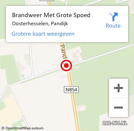 Locatie op kaart van de 112 melding: Brandweer Met Grote Spoed Naar Oosterhesselen, Pandijk op 19 mei 2018 20:48