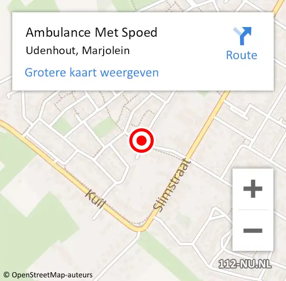 Locatie op kaart van de 112 melding: Ambulance Met Spoed Naar Udenhout, Marjolein op 19 mei 2018 22:40