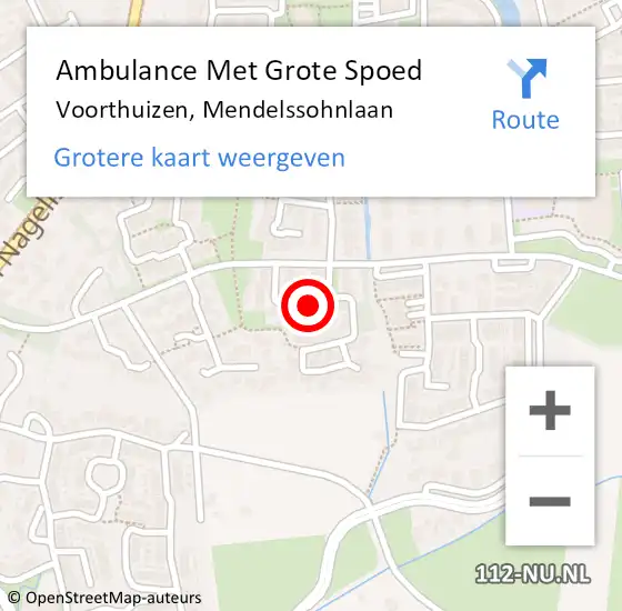 Locatie op kaart van de 112 melding: Ambulance Met Grote Spoed Naar Voorthuizen, Mendelssohnlaan op 19 mei 2018 23:24