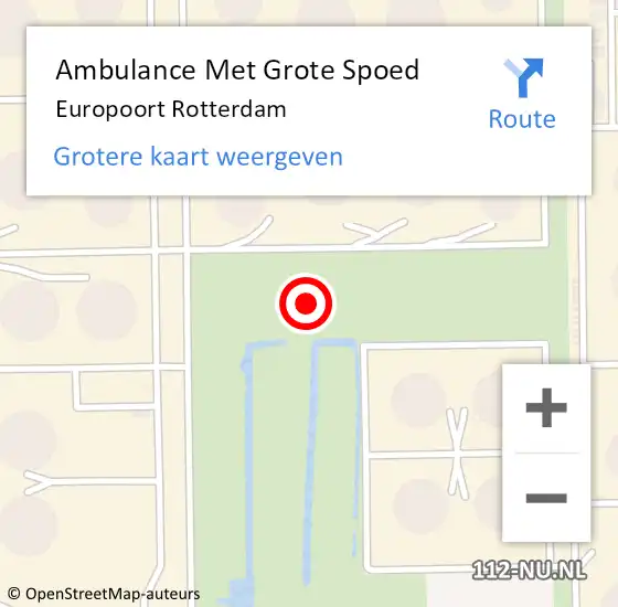 Locatie op kaart van de 112 melding: Ambulance Met Grote Spoed Naar Europoort Rotterdam op 19 mei 2018 23:44