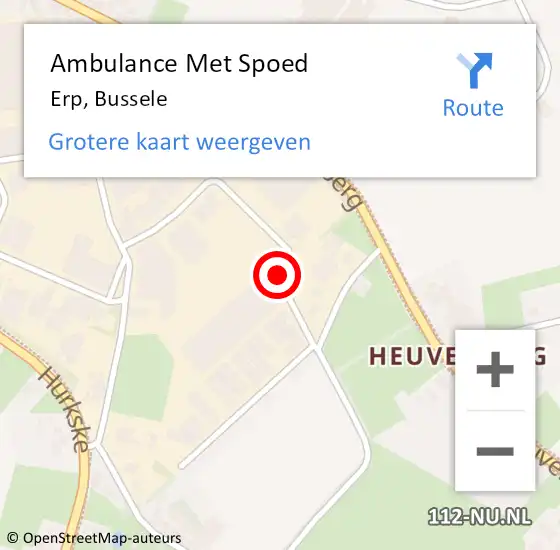 Locatie op kaart van de 112 melding: Ambulance Met Spoed Naar Erp, Bussele op 20 mei 2018 02:42