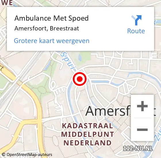 Locatie op kaart van de 112 melding: Ambulance Met Spoed Naar Amersfoort, Breestraat op 20 mei 2018 04:10