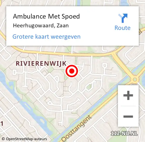 Locatie op kaart van de 112 melding: Ambulance Met Spoed Naar Heerhugowaard, Zaan op 20 mei 2018 04:35