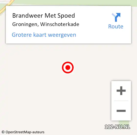 Locatie op kaart van de 112 melding: Brandweer Met Spoed Naar Groningen, Winschoterkade op 20 mei 2018 06:43