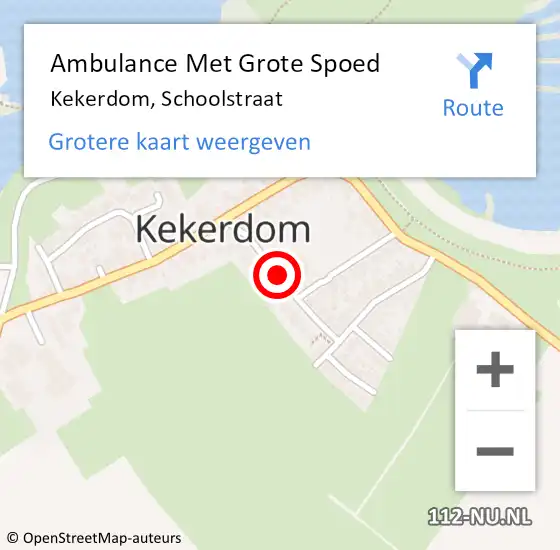 Locatie op kaart van de 112 melding: Ambulance Met Grote Spoed Naar Kekerdom, Schoolstraat op 20 mei 2018 10:21