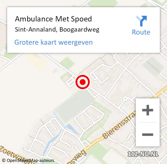 Locatie op kaart van de 112 melding: Ambulance Met Spoed Naar Sint-Annaland, Boogaardweg op 20 mei 2018 10:54