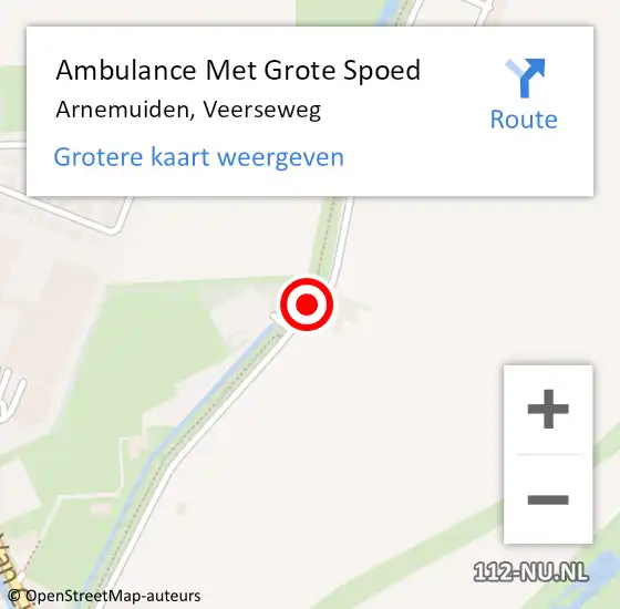 Locatie op kaart van de 112 melding: Ambulance Met Grote Spoed Naar Arnemuiden, Veerseweg op 20 mei 2018 10:56