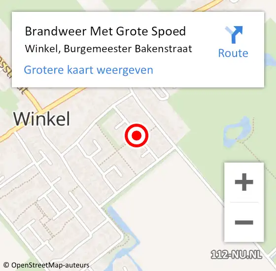 Locatie op kaart van de 112 melding: Brandweer Met Grote Spoed Naar Winkel, Burgemeester Bakenstraat op 20 mei 2018 11:28