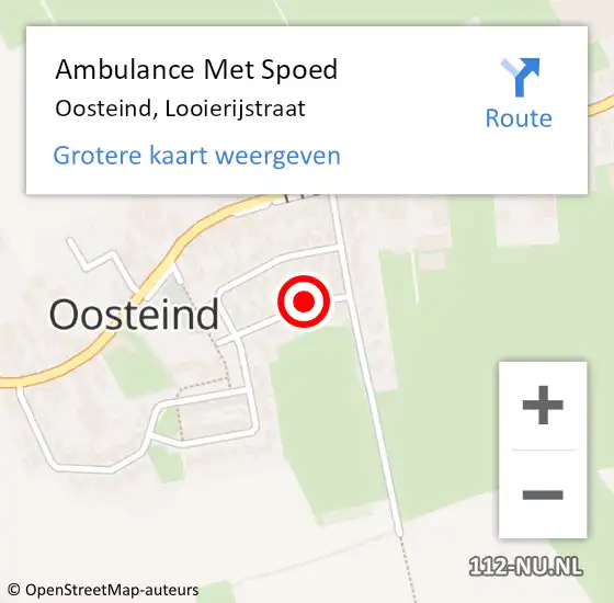 Locatie op kaart van de 112 melding: Ambulance Met Spoed Naar Oosteind, Looierijstraat op 20 mei 2018 13:18