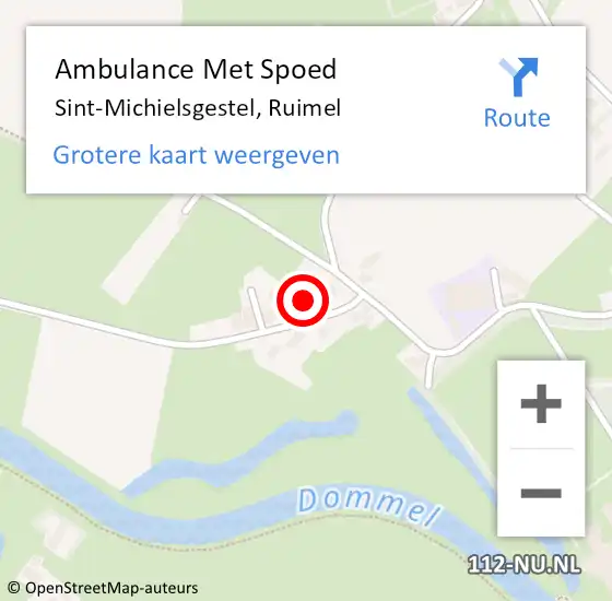 Locatie op kaart van de 112 melding: Ambulance Met Spoed Naar Sint-Michielsgestel, Ruimel op 20 mei 2018 14:00