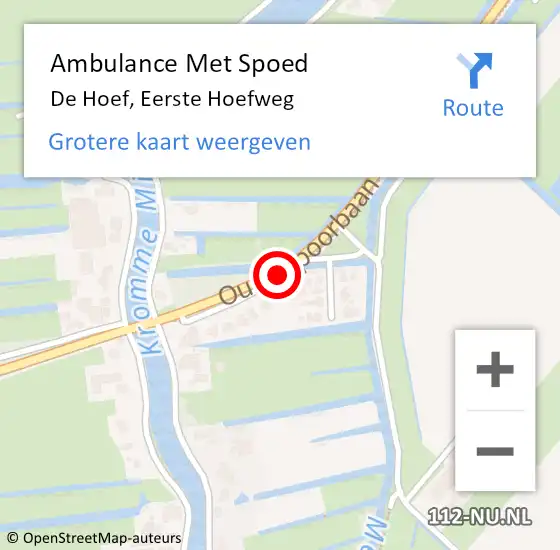 Locatie op kaart van de 112 melding: Ambulance Met Spoed Naar De Hoef, Eerste Hoefweg op 20 mei 2018 14:21