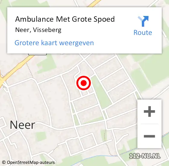 Locatie op kaart van de 112 melding: Ambulance Met Grote Spoed Naar Neer, Visseberg op 20 mei 2018 15:38