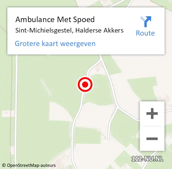Locatie op kaart van de 112 melding: Ambulance Met Spoed Naar Sint-Michielsgestel, Halderse Akkers op 20 mei 2018 16:18