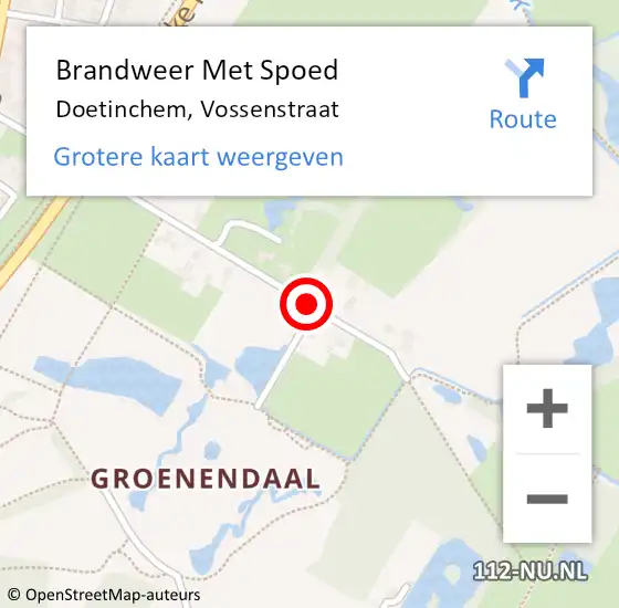 Locatie op kaart van de 112 melding: Brandweer Met Spoed Naar Doetinchem, Vossenstraat op 20 mei 2018 16:45