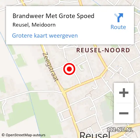 Locatie op kaart van de 112 melding: Brandweer Met Grote Spoed Naar Reusel, Meidoorn op 20 mei 2018 17:37