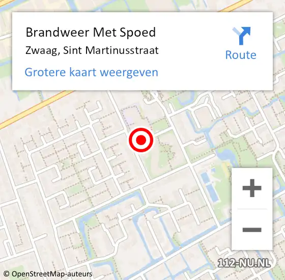 Locatie op kaart van de 112 melding: Brandweer Met Spoed Naar Zwaag, Sint Martinusstraat op 20 mei 2018 18:04