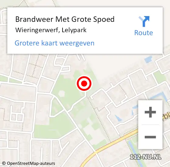 Locatie op kaart van de 112 melding: Brandweer Met Grote Spoed Naar Wieringerwerf, Lelypark op 20 mei 2018 18:40