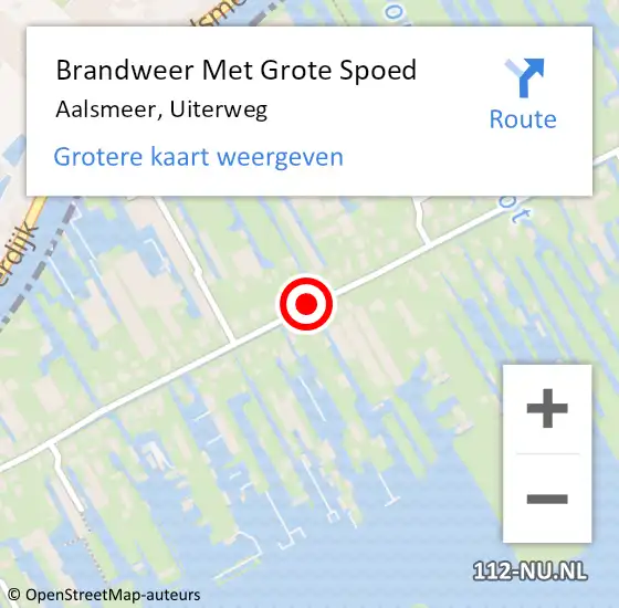 Locatie op kaart van de 112 melding: Brandweer Met Grote Spoed Naar Aalsmeer, Uiterweg op 20 mei 2018 18:55