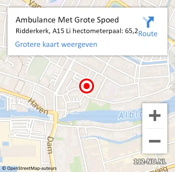 Locatie op kaart van de 112 melding: Ambulance Met Grote Spoed Naar Papendrecht, N3 Li hectometerpaal: 2,0 op 20 mei 2018 19:14