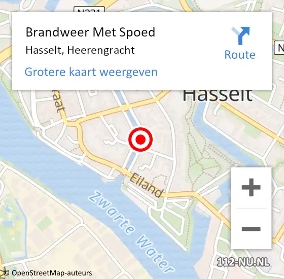 Locatie op kaart van de 112 melding: Brandweer Met Spoed Naar Hasselt, Heerengracht op 20 mei 2018 19:26