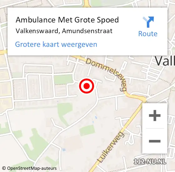 Locatie op kaart van de 112 melding: Ambulance Met Grote Spoed Naar Valkenswaard, Amundsenstraat op 20 mei 2018 19:59