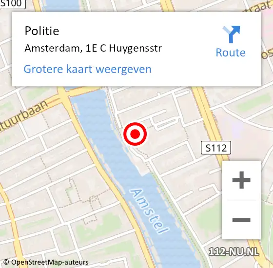 Locatie op kaart van de 112 melding: Politie Amsterdam, 1E C Huygensstr op 20 mei 2018 21:46
