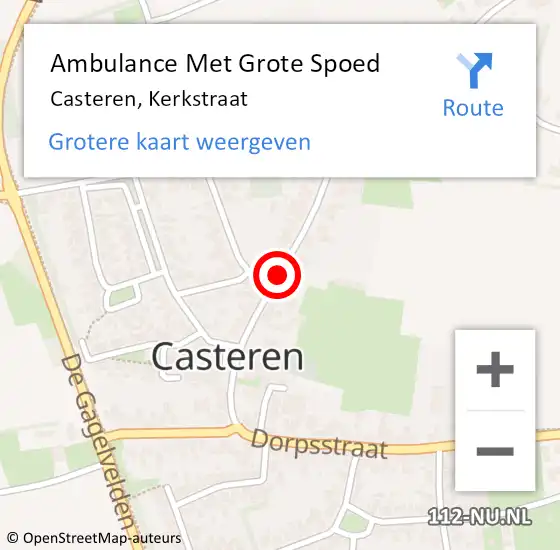 Locatie op kaart van de 112 melding: Ambulance Met Grote Spoed Naar Casteren, Kerkstraat op 20 mei 2018 22:37