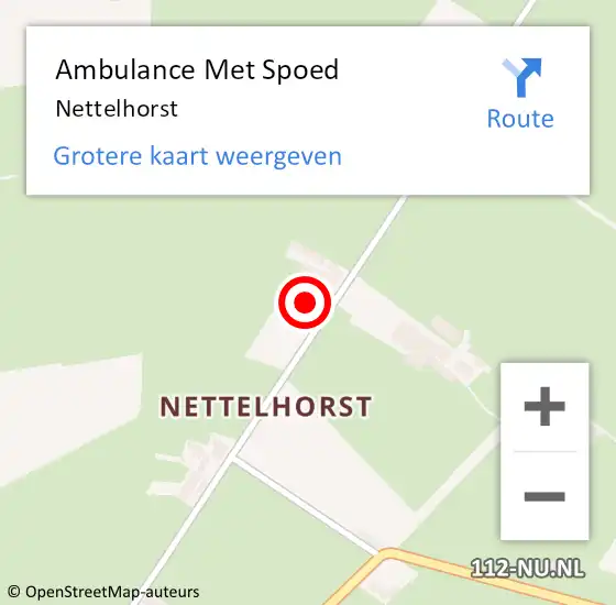 Locatie op kaart van de 112 melding: Ambulance Met Spoed Naar Nettelhorst op 21 mei 2018 05:17