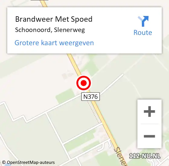 Locatie op kaart van de 112 melding: Brandweer Met Spoed Naar Schoonoord, Slenerweg op 21 mei 2018 06:17