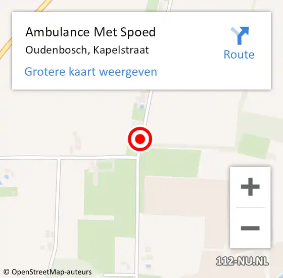 Locatie op kaart van de 112 melding: Ambulance Met Spoed Naar Oudenbosch, Kapelstraat op 21 mei 2018 09:01