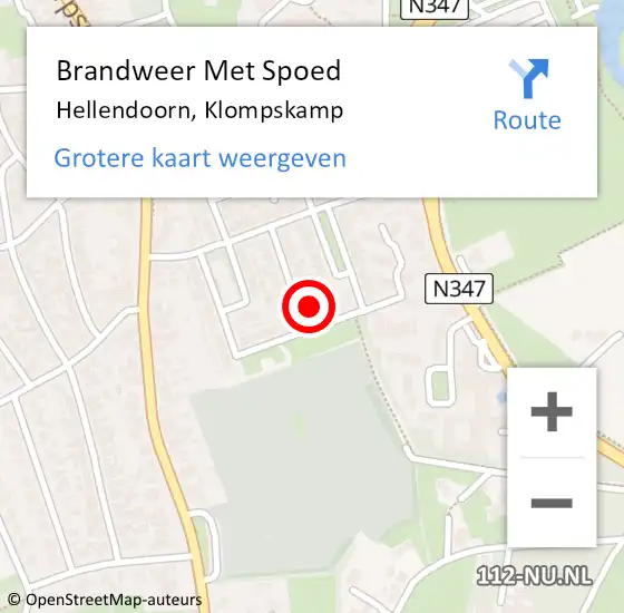 Locatie op kaart van de 112 melding: Brandweer Met Spoed Naar Hellendoorn, Klompskamp op 25 februari 2014 09:26