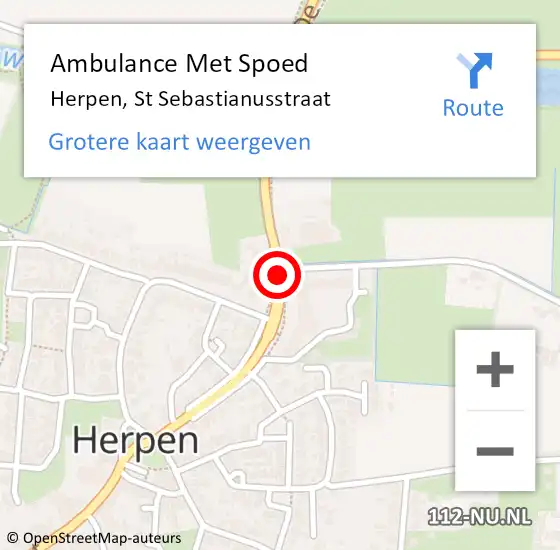 Locatie op kaart van de 112 melding: Ambulance Met Spoed Naar Herpen, Sebastianusstraat op 21 mei 2018 09:59