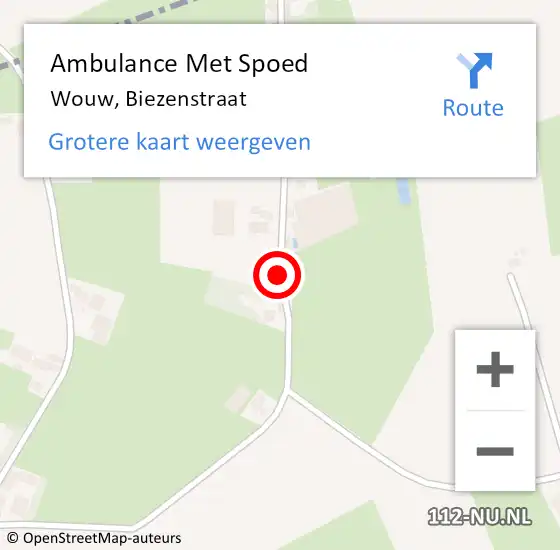 Locatie op kaart van de 112 melding: Ambulance Met Spoed Naar Wouw, Biezenstraat op 21 mei 2018 10:29