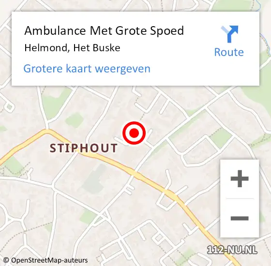 Locatie op kaart van de 112 melding: Ambulance Met Grote Spoed Naar Helmond, Het Buske op 21 mei 2018 10:37