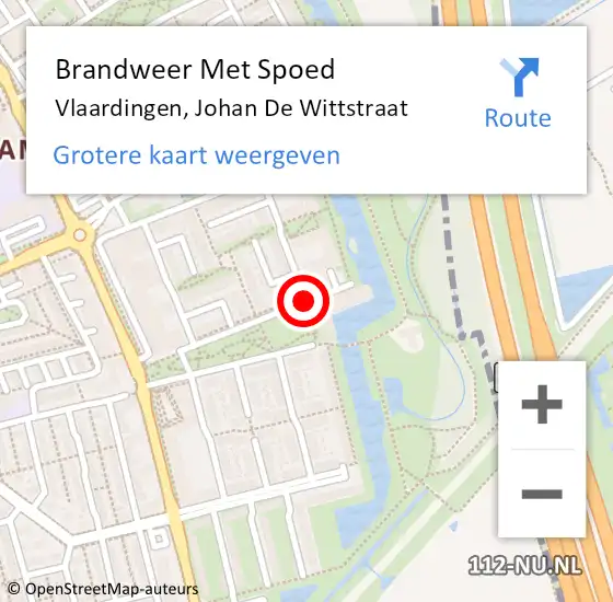 Locatie op kaart van de 112 melding: Brandweer Met Spoed Naar Vlaardingen, Johan De Wittstraat op 21 mei 2018 10:42