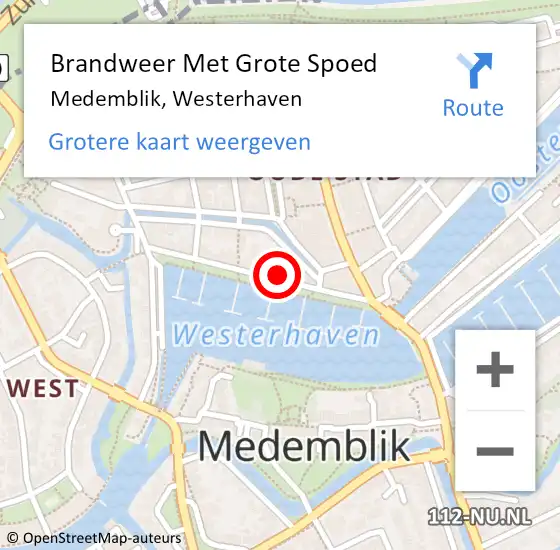 Locatie op kaart van de 112 melding: Brandweer Met Grote Spoed Naar Medemblik, Westerhaven op 21 mei 2018 10:56