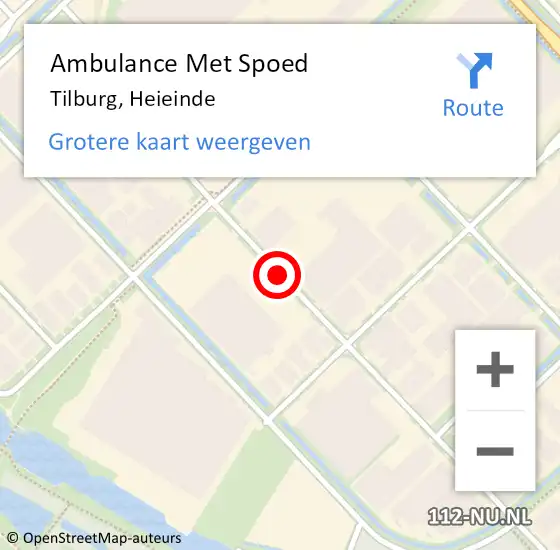 Locatie op kaart van de 112 melding: Ambulance Met Spoed Naar Tilburg, Heieinde op 21 mei 2018 10:59