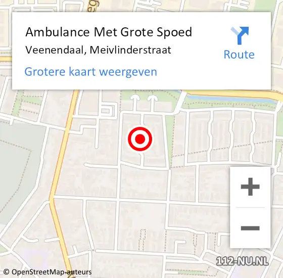 Locatie op kaart van de 112 melding: Ambulance Met Grote Spoed Naar Veenendaal, Meivlinderstraat op 21 mei 2018 11:48