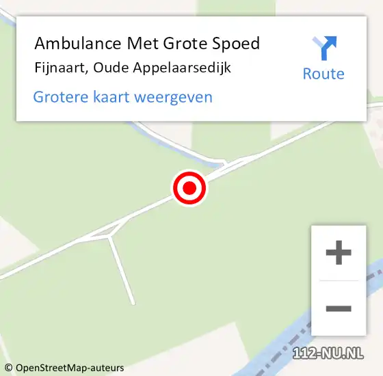 Locatie op kaart van de 112 melding: Ambulance Met Grote Spoed Naar Fijnaart, Oude Appelaarsedijk op 21 mei 2018 11:59