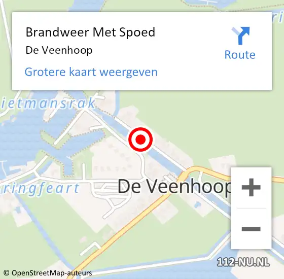 Locatie op kaart van de 112 melding: Brandweer Met Spoed Naar De Veenhoop op 21 mei 2018 12:57