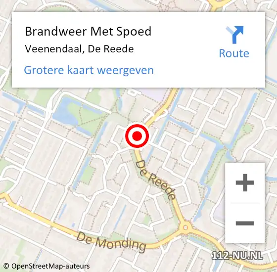 Locatie op kaart van de 112 melding: Brandweer Met Spoed Naar Veenendaal, De Reede op 21 mei 2018 13:08