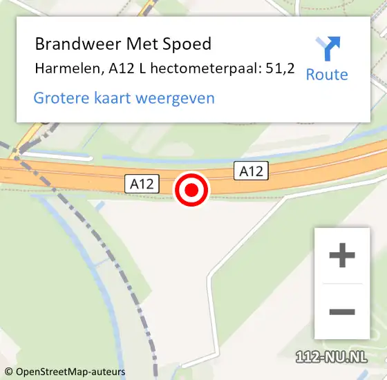 Locatie op kaart van de 112 melding: Brandweer Met Spoed Naar Harmelen, A12 L hectometerpaal: 51,2 op 21 mei 2018 13:28