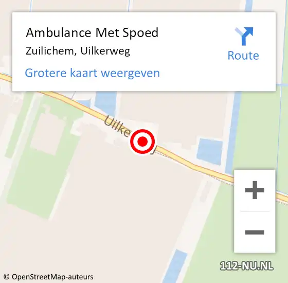 Locatie op kaart van de 112 melding: Ambulance Met Spoed Naar Zuilichem, Uilkerweg op 21 mei 2018 13:59