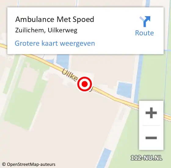 Locatie op kaart van de 112 melding: Ambulance Met Spoed Naar Zuilichem, Uilkerweg op 21 mei 2018 14:00