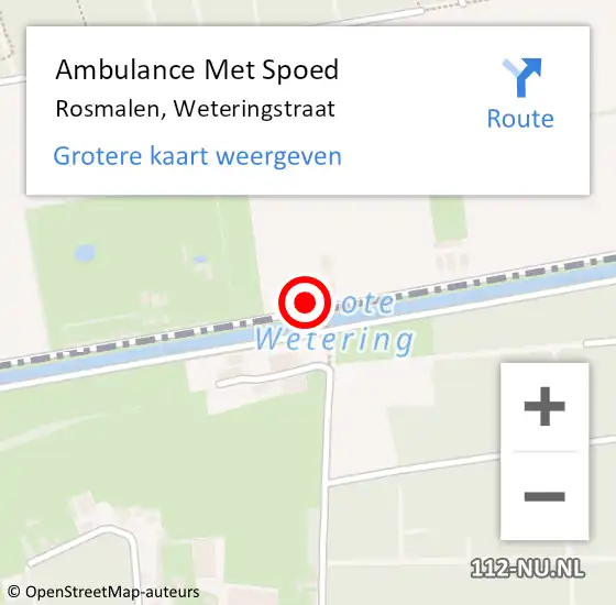 Locatie op kaart van de 112 melding: Ambulance Met Spoed Naar Rosmalen, Weteringstraat op 21 mei 2018 15:07