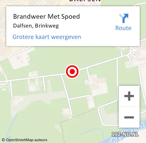 Locatie op kaart van de 112 melding: Brandweer Met Spoed Naar Dalfsen, Brinkweg op 21 mei 2018 15:21