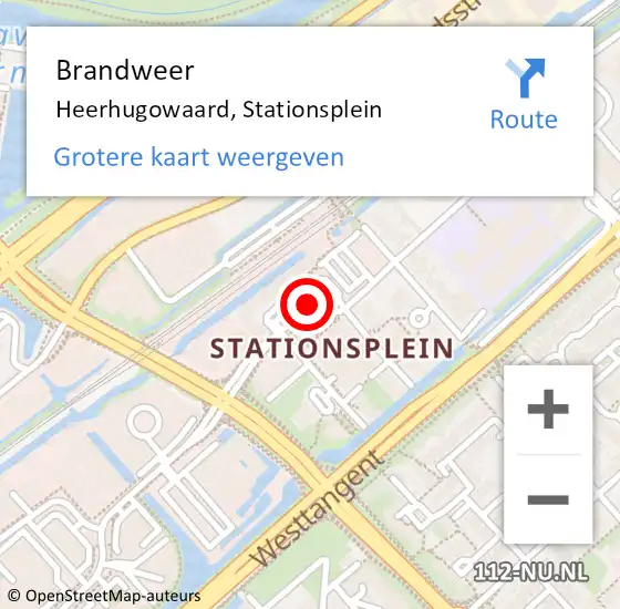 Locatie op kaart van de 112 melding: Brandweer Heerhugowaard, Stationsplein op 21 mei 2018 17:25
