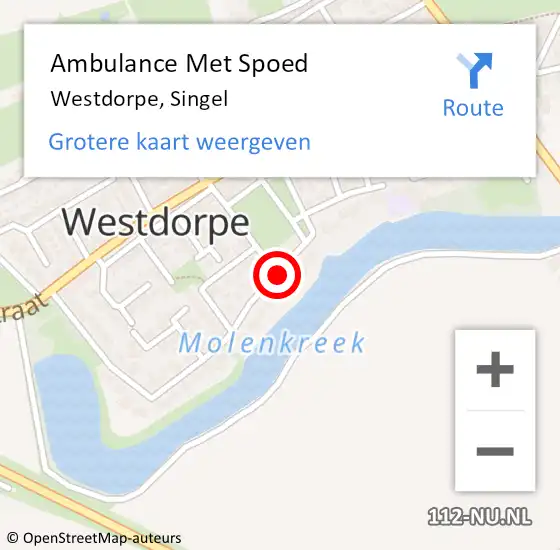 Locatie op kaart van de 112 melding: Ambulance Met Spoed Naar Westdorpe, Singel op 21 mei 2018 19:12