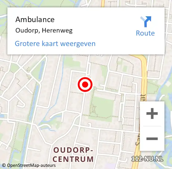 Locatie op kaart van de 112 melding: Ambulance Oudorp, Herenweg op 21 mei 2018 20:30